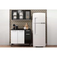 Cozinha Completa Múltipla 2 Peças (Aéreo+Gabinete) Branco/Preto - Bertolini