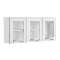 Armário de Cozinha Modulado  Evidence 7009 3 Portas c/ Vidro Branco - Bertolini