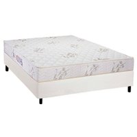 Cama Box Casal: Colchão Espuma D33 Luckspuma Supreme + Base CRC Courano White(138x188)