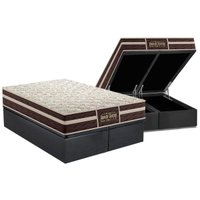 Cama Box Baú Queen: Colchão Ortopédico Probel Guarda Costas Extra Firme + Base CRC Suede Gray(158x198)