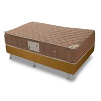 Cama Box Casal: Colchão Molas Ortobom Hotelaria Nanolastic Orthotel Spring + Base CRC Marrom(138x188)