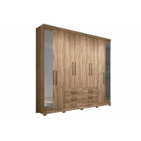 Guarda Roupa Casal 8 Portas e 6 Gavetas c/ Espelho e Pés Master 8.6 Atacama - Santos Andirá