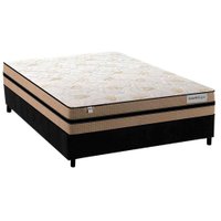 Cama Box Casal: Colchão Molas MasterPocket Ensacadas Plumatex   Smart Milano + Base CRC Suede Black(138x188)