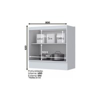 Cozinha Completa Americana 8 Peças (2 Armários + 2 Balcões + 2 Paneleiros + 2 Complementos) C8P02 Branco - Henn