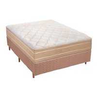 Cama Box Casal: Colchão Molas MasterPocket Ensacadas Polar   Cristal + Base CRC Rústico Bege(138x188)