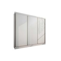 Guarda Roupas 3 Portas de Correr    e 8 Gavetas Diamond Plus Branco - Novo Horizonte