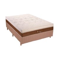 Cama Box Casal: Colchão Molas Ensacadas Polar MasterPocket Jasmim + Base CRC Rústico Clean(138x188)