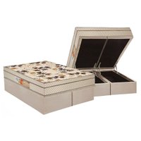 Cama Box Baú Queen: Colchão Anatômico Polar D28 / EP Orthoface Firme + Base CRC Suede Clean(158x198)