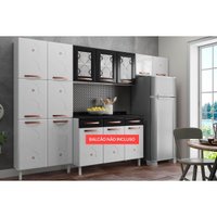 Kit de Cozinha Modulada 3 Peças Mirage New (2 Armários + 1 Paneleiro) CPT114 Branco/Preto - Telasul