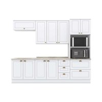Cozinha Modulada Completa Americana 7 Peças (2 Armários + 2 Balcões + 1 Paneleiro + 2 Complementos) C7P01 Branco - Henn