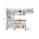 Kit de Cozinha Completa 4 Peças Múltipla  (2 Armários + 1 Balcão + 1 Paneleiro) C4P79 Branco/Preto - Bertolini