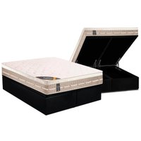 Cama Box Baú Queen: Colchão Molas Castor Bonnel Premium Tecnopedic + Base CRC Suede Black(158x198)