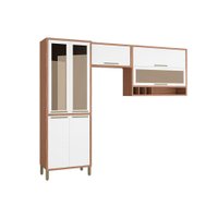 Kit de Cozinha Modulada 3 Peças Syrah  (2 Armários + 1 Paneleiro) CPT01 Sevilha/Branco - Ronipa