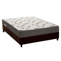 Cama Box Casal: Colchão Espuma Ortobom D45 Light + Base CRC Suede Brown(138x188)
