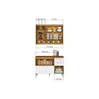 Cozinha Modulada Nesher Burguesa  2 Peças (1 Armário + 1 Balcão) C2P22 Freijó/Branco