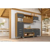 Cozinha Modulada Completa Princesa 4 Peças (1 Armário + 2 Balcões + 1 Paneleiro) C4P16 Freijo/Off White - Nesher