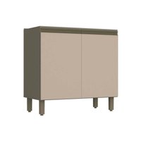 Módulo Cozinha Henn Connect Balcão c/ 2 Portas s/ Tampo 80cm Duna/Cristal