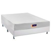 Cama Box Casal: Colchão Espuma Castor Vitagel HR Visco Gel + Base CRC Courano White(138x188)