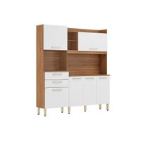 Kit de Cozinha Compacta Select c/ 6 Portas e 2 Gavetas Amendola/Branco - Demóbile