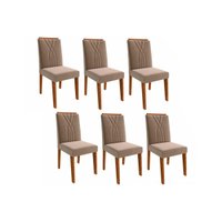 Kit 6 Cadeiras Sala Jantar Nicole  6 Un Savana/Suede Joli - Cimol