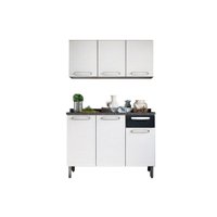 Kit de Cozinha Completa 2 Peças Evidence  (1 Armário + 1 Balcão) C2P07 Branco/Preto - Bertolini