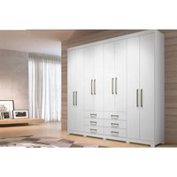 Guarda Roupa 8 Portas e 6 Gavetas c/ Pés Master 8.6 Branco - Santos Andirá