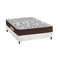 Cama Box Casal: Colchão Ortopédico Ortobom D45/EP Fort Tech ISO 150 Mega Firme + Base CRC Suede White(138x188)