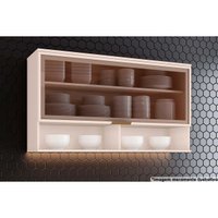 Módulo Cozinha Henn Connect Armário c/ 1 Porta c/Vidro 120cm Off White