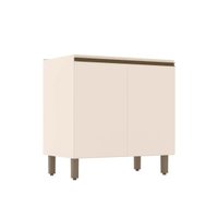 Balcão Cozinha p/Cooktop Connect c/2 Portas s/Tampo 80x52x81cm Off White - Henn
