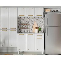 Kit de Cozinha Completa 4 Peças Diamante Smart (2 Armários + 1 Balcão + 1 Paneleiro) Branco - Telasul