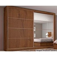 Guarda Roupa Casal 2 Portas de Correr e 6 Gavetas c/ 1 Espelho Sevilha Braúna - Europa