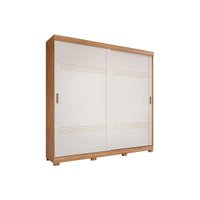 Guarda Roupa 2 Portas de Correr e 4 Gavetas c/ Pés Blumenau Cinamomo/Off White - Panan