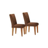 Cadeira Sala de Jantar Londrina Kit 2 Un Imbuia/Veludo Marrom - Rufato
