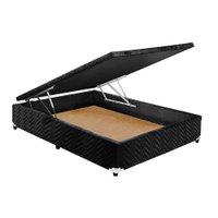 Cama Box Baú Universal Casal Rústico Black (138x188x36) - Paropas