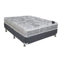 Cama Box Casal: Colchão Molas Ensacadas Castor Pocket Super Luxo Látex SLX + Base CRC Suede Gray(138x188)