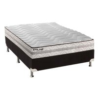 Cama Box Casal: Colchão Espuma Paropas D33 Pasquale Plus + Base CRC Suede Black(138x188)