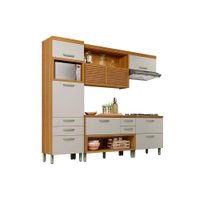 Cozinha Modulada Nesher Princesa  4 Peças (1 Armário + 2 Balcões + 1 Paneleiro) C4P16 Freijo/Off White
