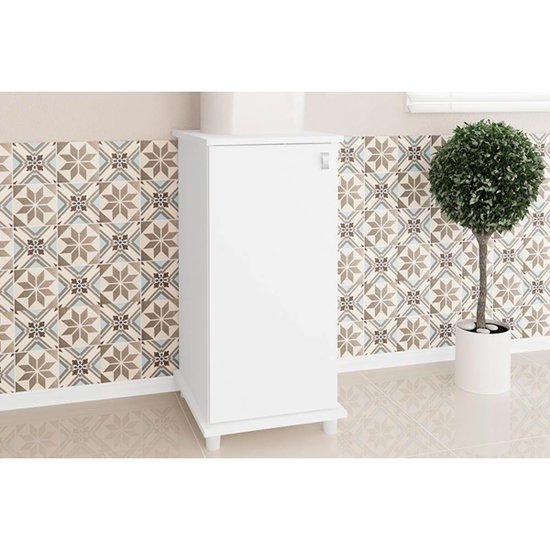 Multiuso Quarto Balcão  ASM152 c/ 1 Porta Branco - Movelbento