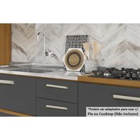Cozinha Compacta Burguesa 2 Peças (1 Armário + 1 Balcão) C2P22 Freijo/Grafite - Nesher
