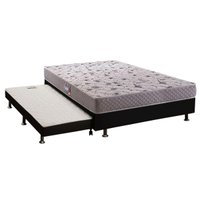 Cama Box c/Auxiliar Casal: Colchão Anatômico Herval D28/AG65 Black + Base CRC Courano Black(138x188)