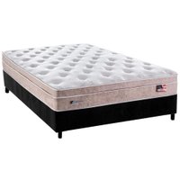 Cama Box Casal: Colchão Molas MasterPocket Ensacadas Plumatex   Miami + Base CRC Suede Black(138x188)