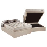 Cama Box Baú Casal: Colchão Molas Herval Maxspring Scotland + Base CRC Suede Clean(138x188)