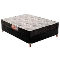 Cama Box Casal: Colchão Espuma Paropas D33 Pasquale + Base CRC Suede Black(138x188)