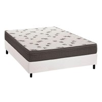Cama Box Casal: Colchão Espuma D45 Ortobom Light Saúde Ortopilow + Base CRC Courano White(138x188)