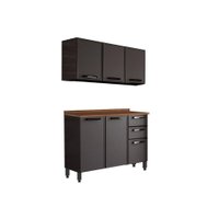 Cozinha Compacta Estilo 2 Peças (1 Armário + 1 Balcão) C2P09 Cinza/Grafite - Bertolini