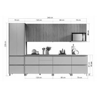 Cozinha Modulada Completa Rainha Gourmet 7 Peças C7P01 Nature/Verde - Nesher