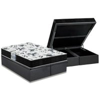 Cama Box Baú Queen: Colchão Espuma Probel D28 / EP ProDormir Advanced Tech1000 + Base CRC Suede Gray(158x198)