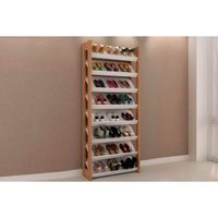 Armário Sapateira Casal Sapateira AZ1006 8 Prateleiras Amêndoa/Branco - Tecno Mobili