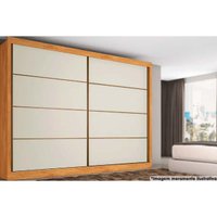 Guarda Roupa Casal Sevilha c/6 Gavetas e 2 Portas de Correr Peroba/Off White/Peroba - Europa