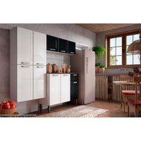 Cozinha Modulada Bertolini Dona Maria  4 Peças (1 Armário + 1 Balcão + 1 Paneleiro + 1 Complemento) C4P91 Branco/Preto